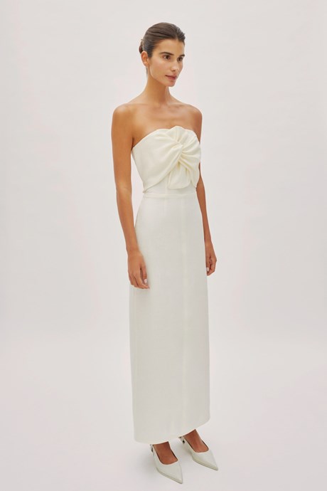 Linen Maxi Twist Front Dress main image 0