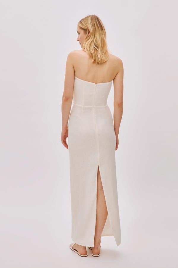 Alaia Off-White Linen Twist Maxi Dress