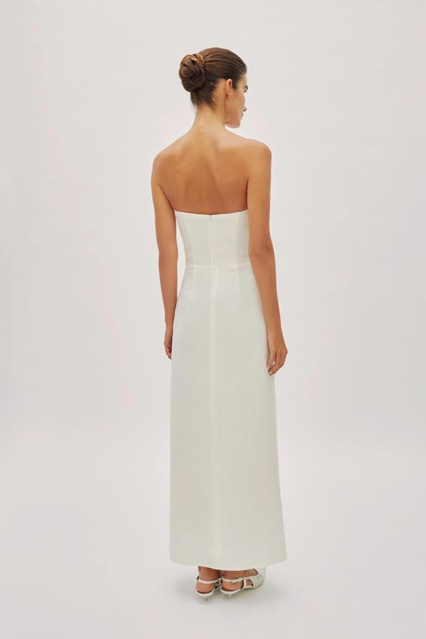 Alaia Off-White Linen Twist Maxi Dress