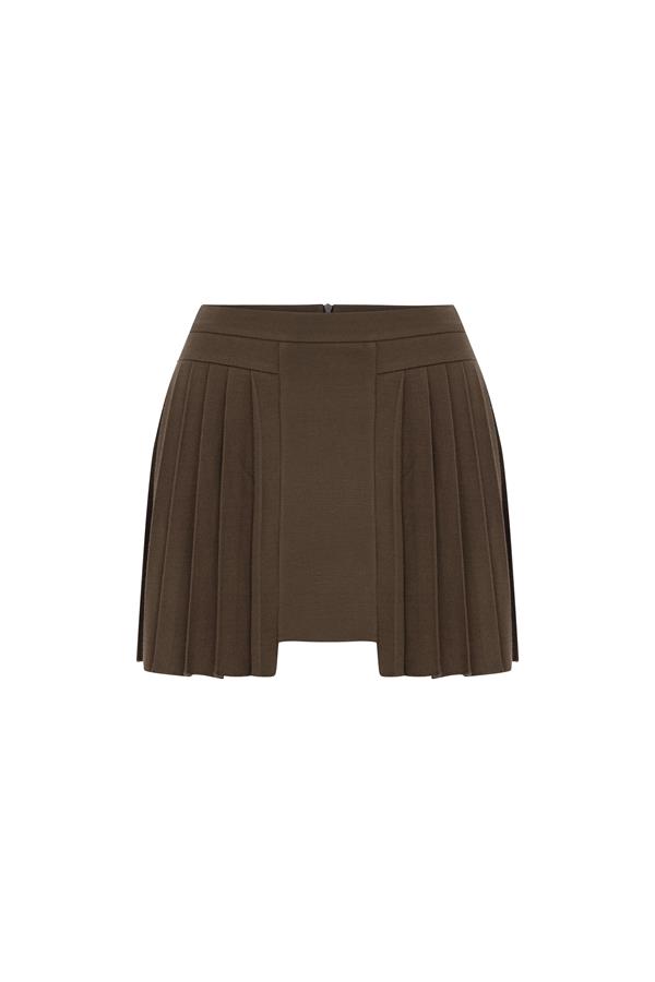 Athena Cappuccino Pleated Skirt