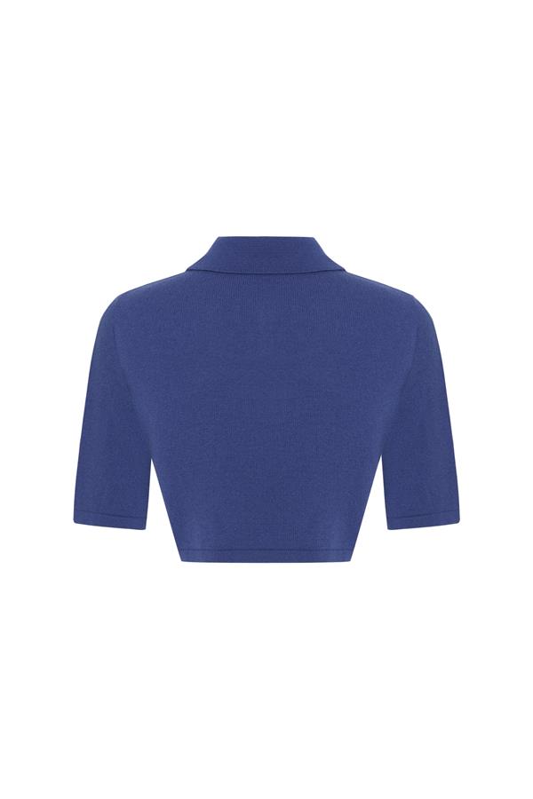 Bliss Blue Cashmere-Blend Crop Top