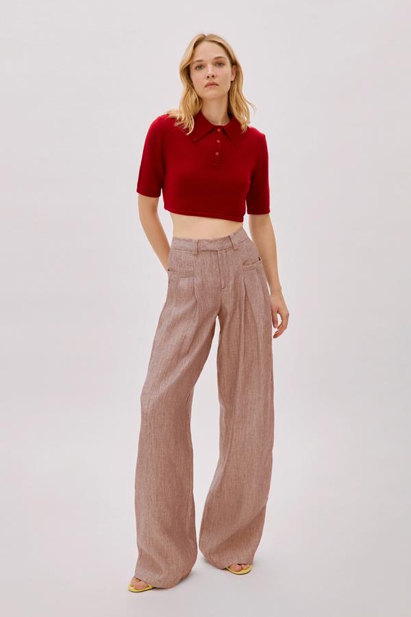 Bliss Red Cashmere-Blend Crop Top