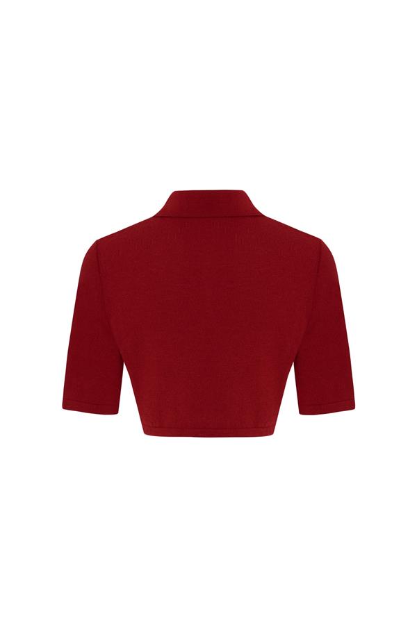 Bliss Red Cashmere-Blend Crop Top