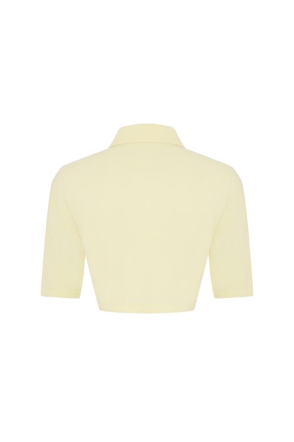 Bliss Yellow Cashmere-Blend Crop Top