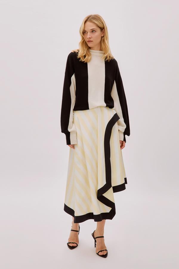 Coco Black and White Cashmere-Blend Sweater