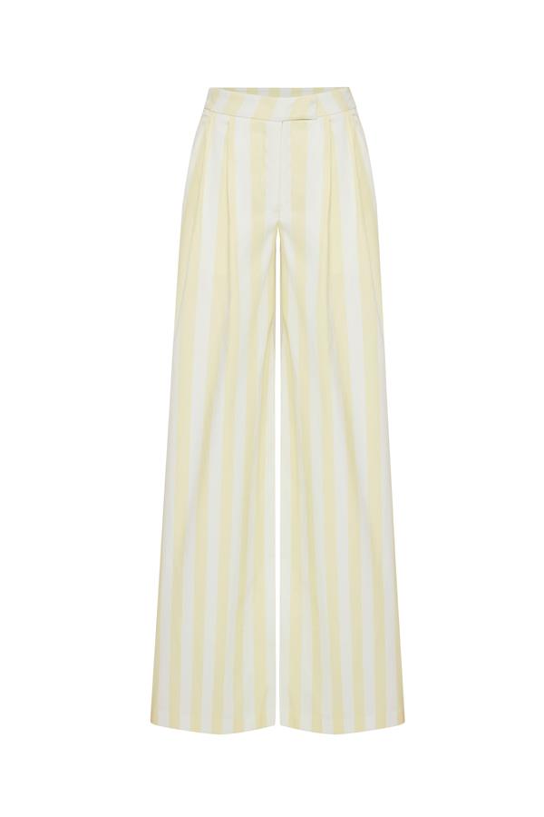 Eclipse Yellow Cotton Striped Pants