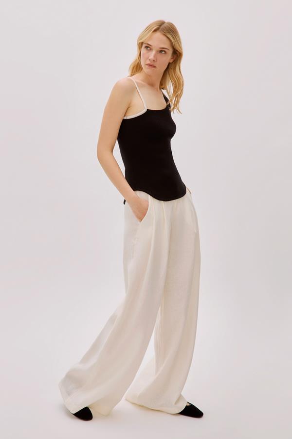 Galia Ecru Linen Pants