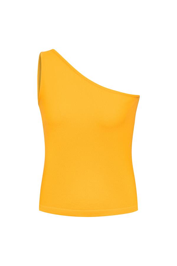 Sophia Honey Yellow One Shoulder Cashmere Top