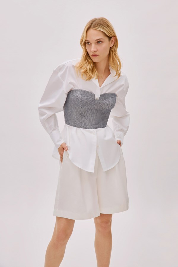 Tara Ecru Wool Relaxed Shorts