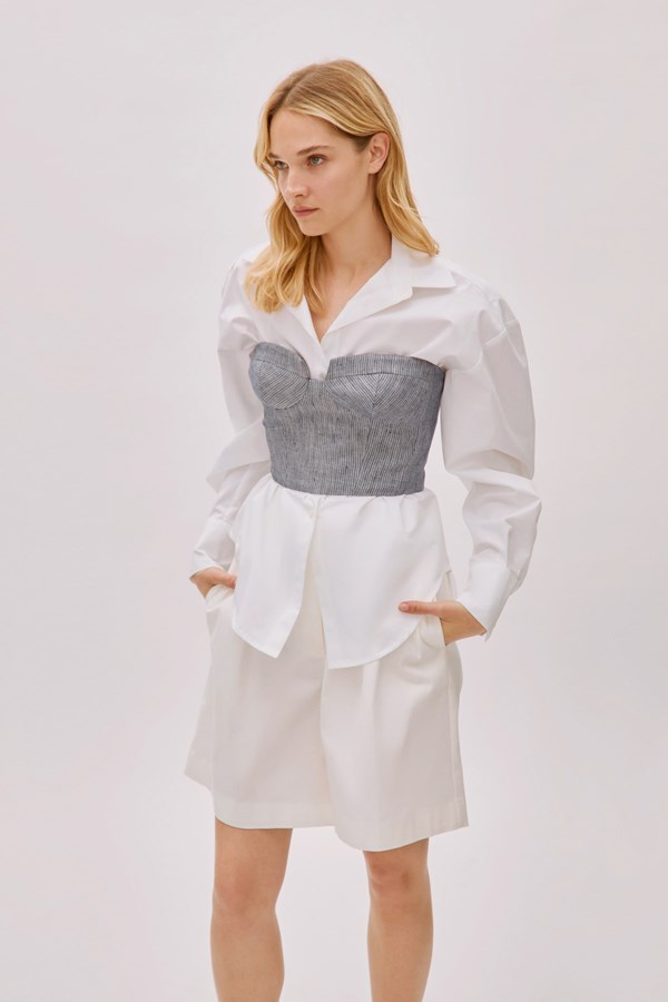 Tara Ecru Wool Relaxed Shorts
