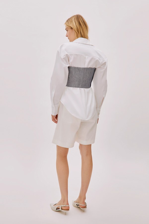 Tara Ecru Wool Relaxed Shorts
