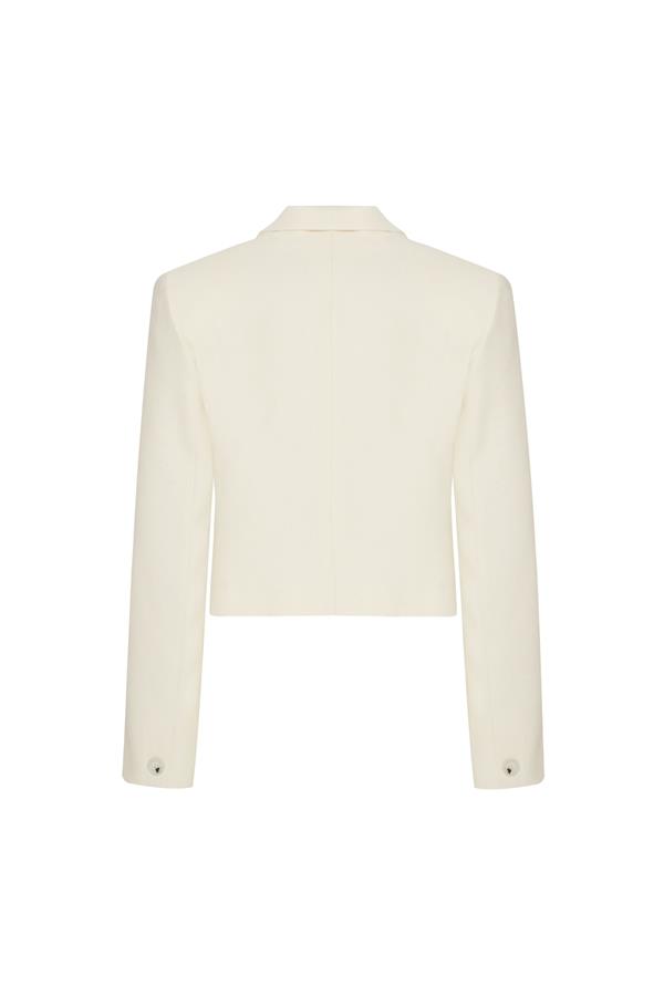 Tara Ecru Wool Crop Jacket