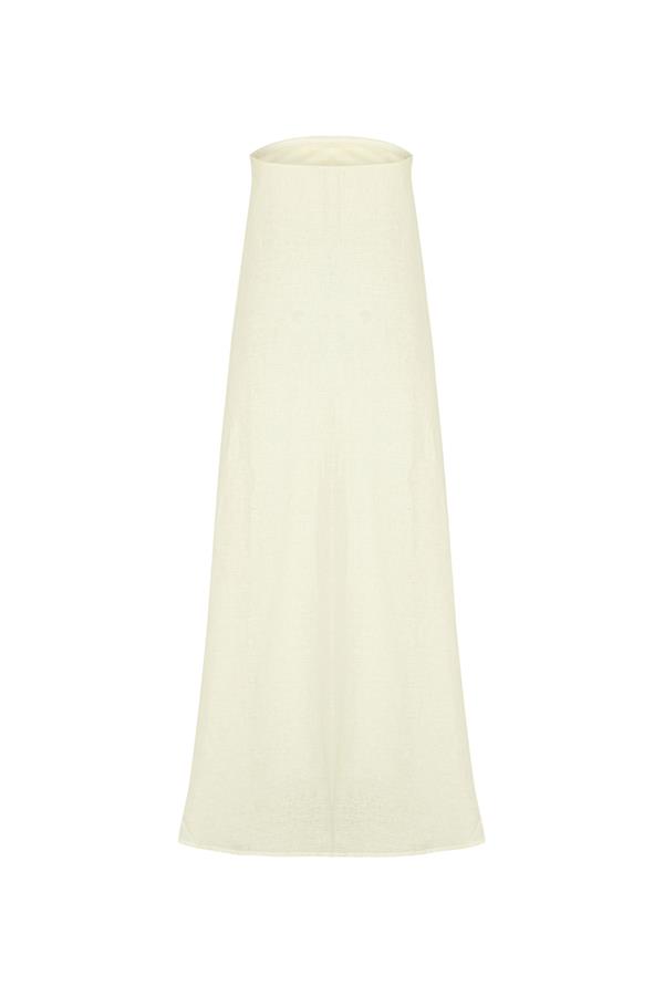 Venice Ecru Linen Strapless Maxi Dress