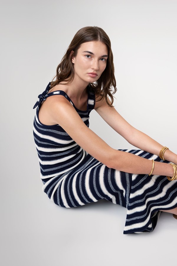 Freya Knitted Striped Maxi Dress