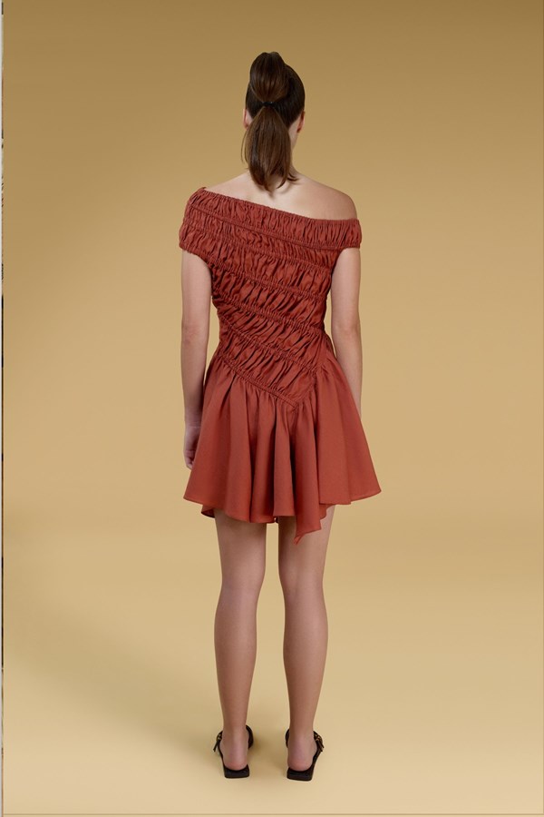 Terra Off Shoulder Linen Mini Dress