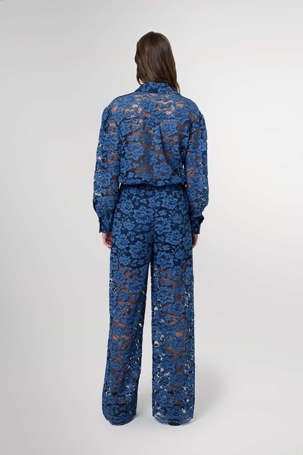 Anna Washed Indigo Lace Shirt