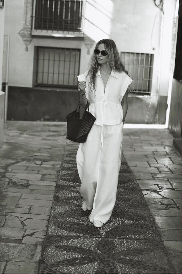 Galia Ecru Linen Pants