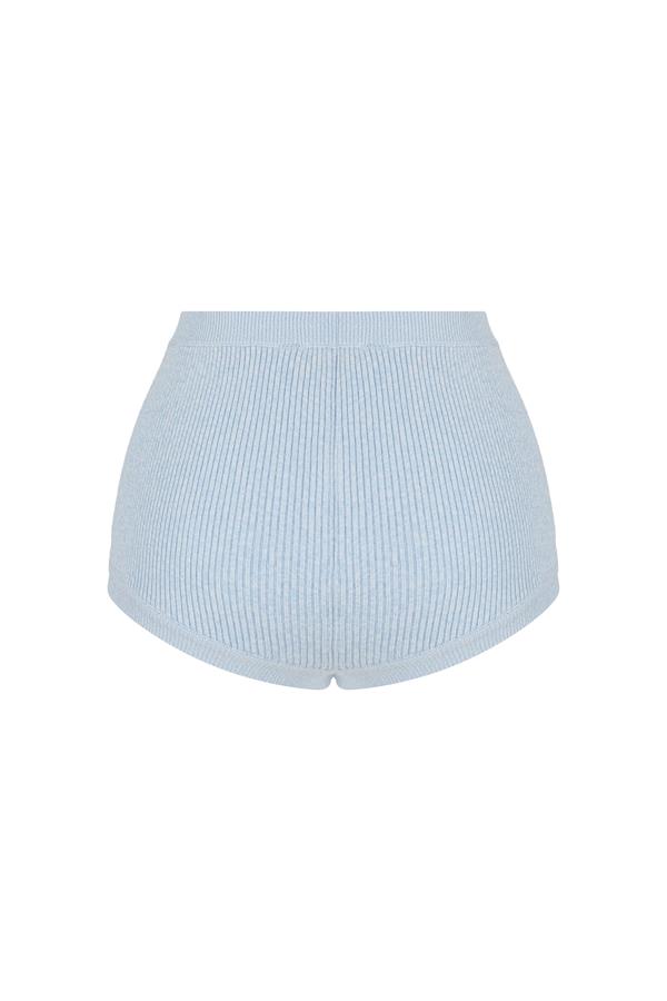 Baby Blue Cotton Mini Shorts