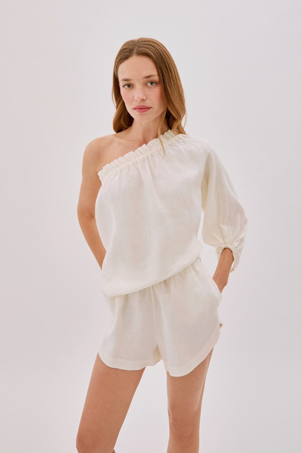 White Linen Shorts