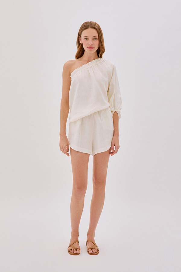 White Linen Shorts