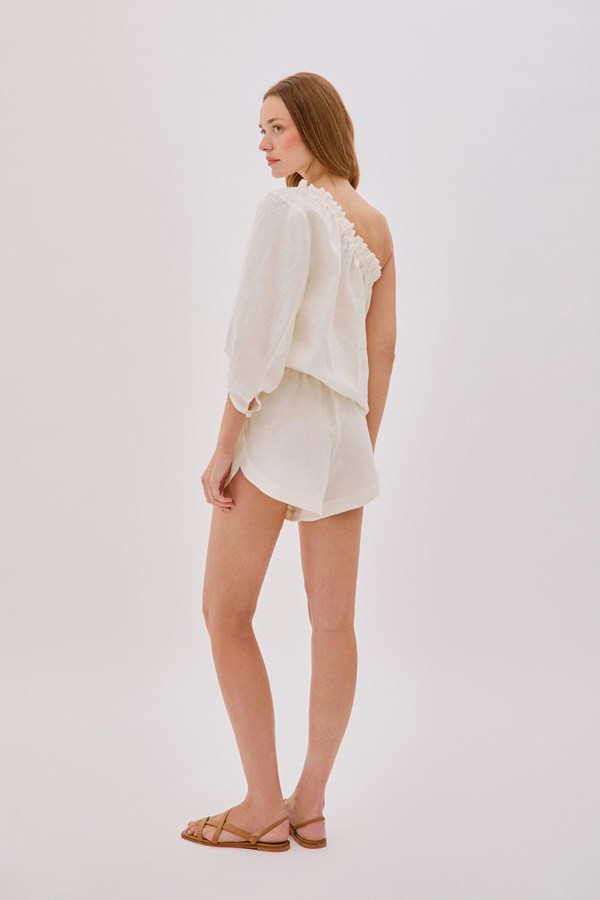 White Linen Shorts