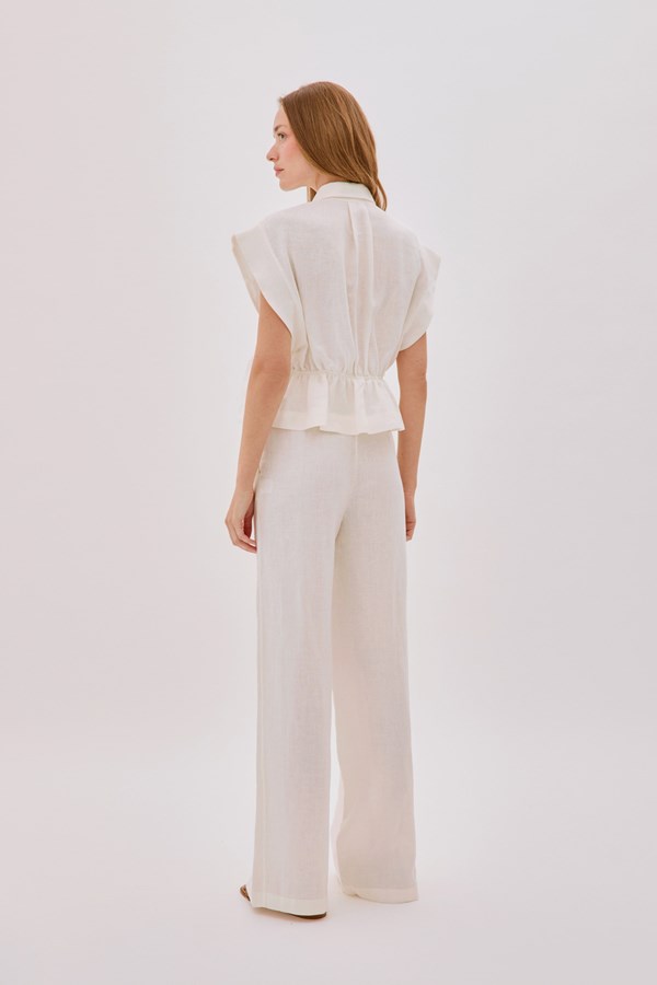 Galia Ecru Linen Pants