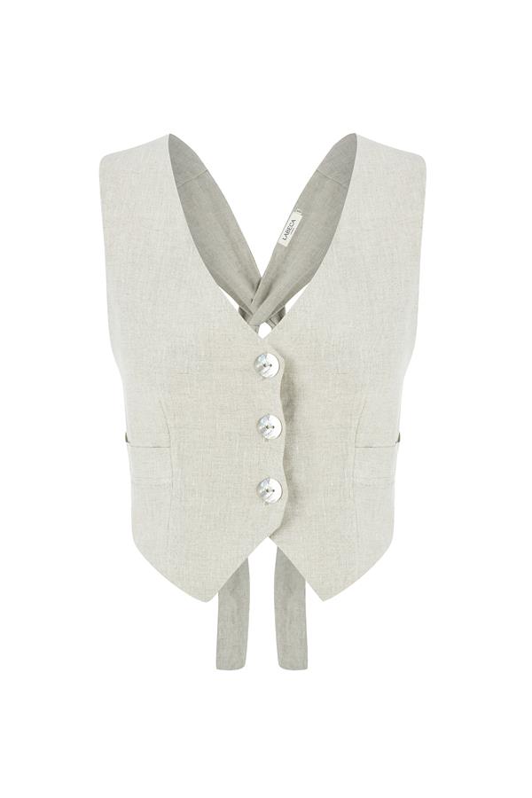 Isla Barley Linen Button Up Vest