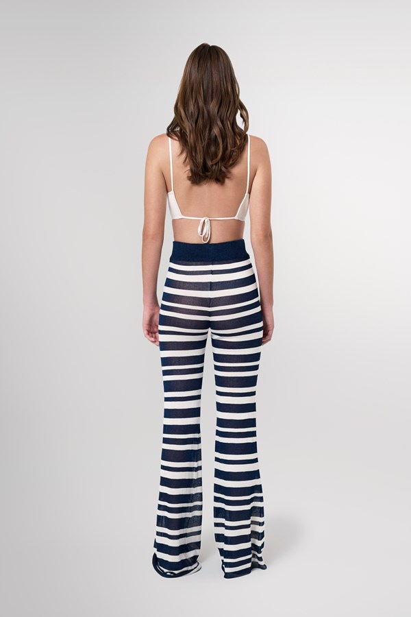 Mira Sheer Knitted Striped Trousers
