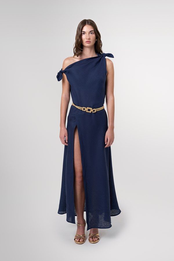 Valeria Off Shoulder Maxi Linen Dress