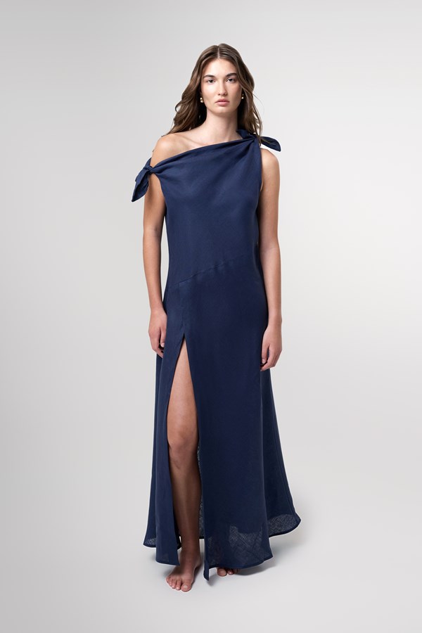 Valeria Off Shoulder Maxi Linen Dress