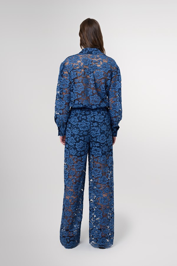 Anna Washed Indigo Lace Shirt