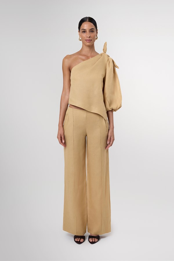 Naomi Camel Palazzo Leg Linen Pants