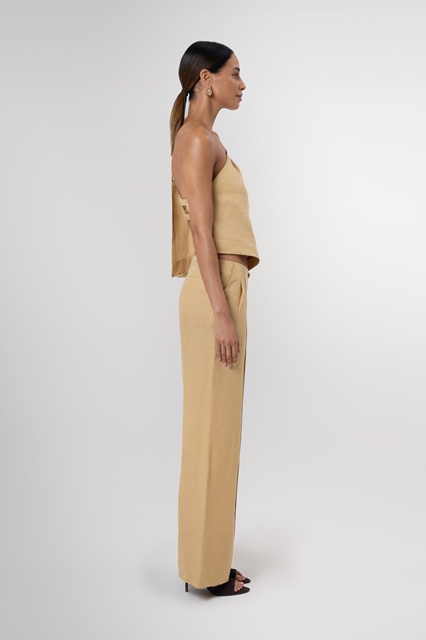 Naomi One Sleeve Backless Linen Top 