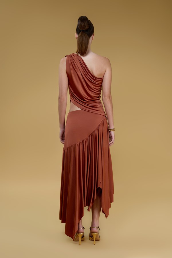 Hera Cut Out Asymetrical Jersey Maxi Dress