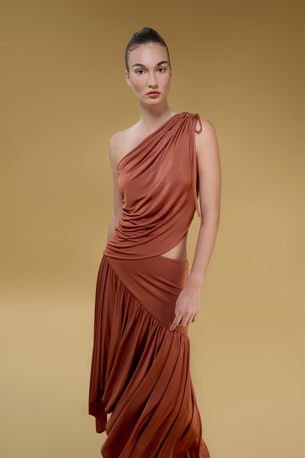 Hera Cut Out Asymetrical Jersey Maxi Dress