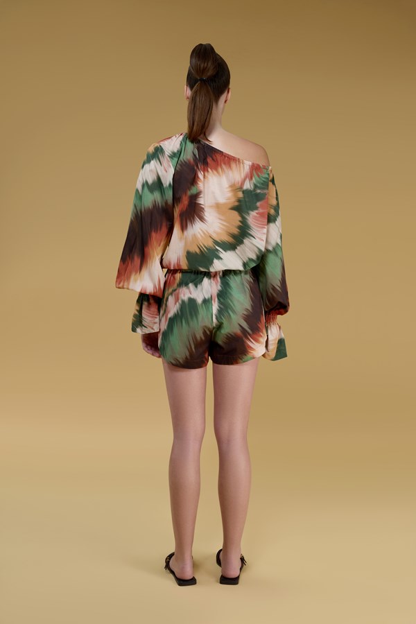 Theia Printed Off Shoulder Top