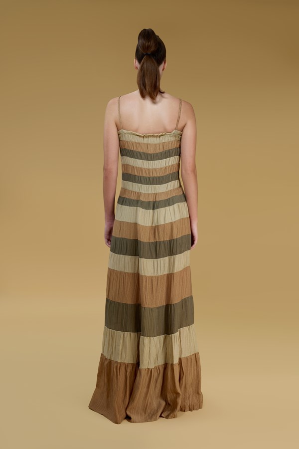 Phoebe Multi Striped Tie Front Maxi Length Top