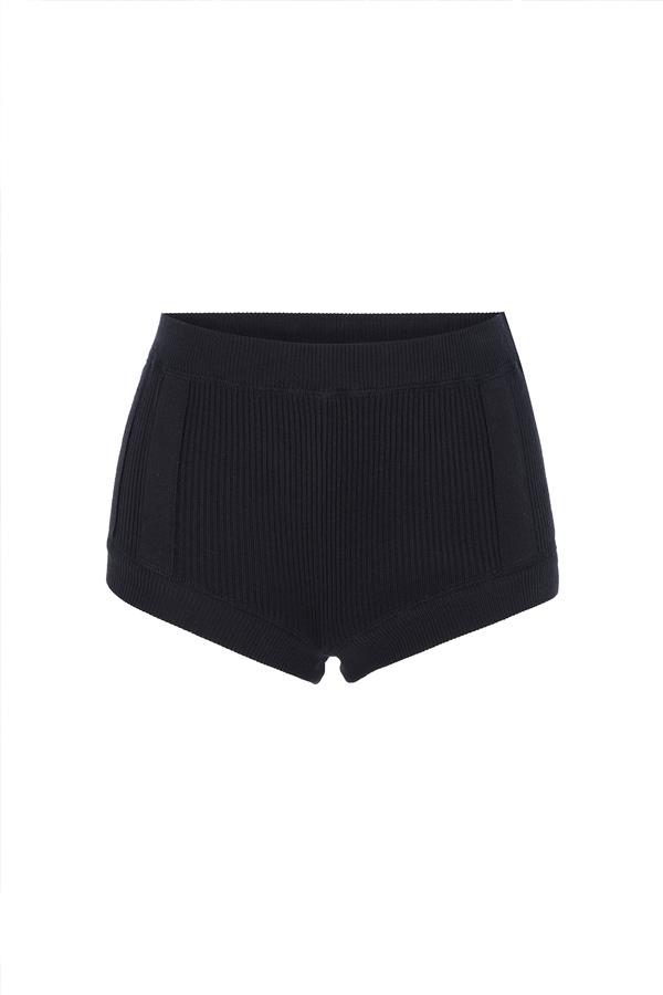 Kayla Navy Wool Mini Shorts