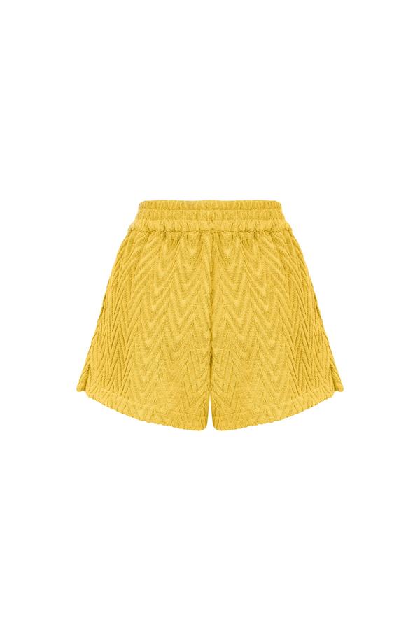 Sunshine Yellow Zig Zag Terry Shorts
