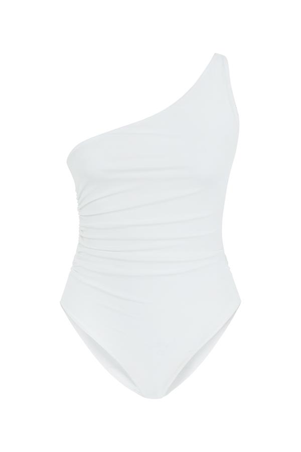 White One Shoulder Swimsuit 