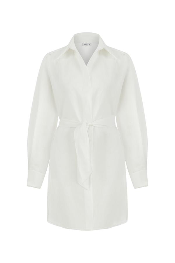 White Short Linen Kaftan