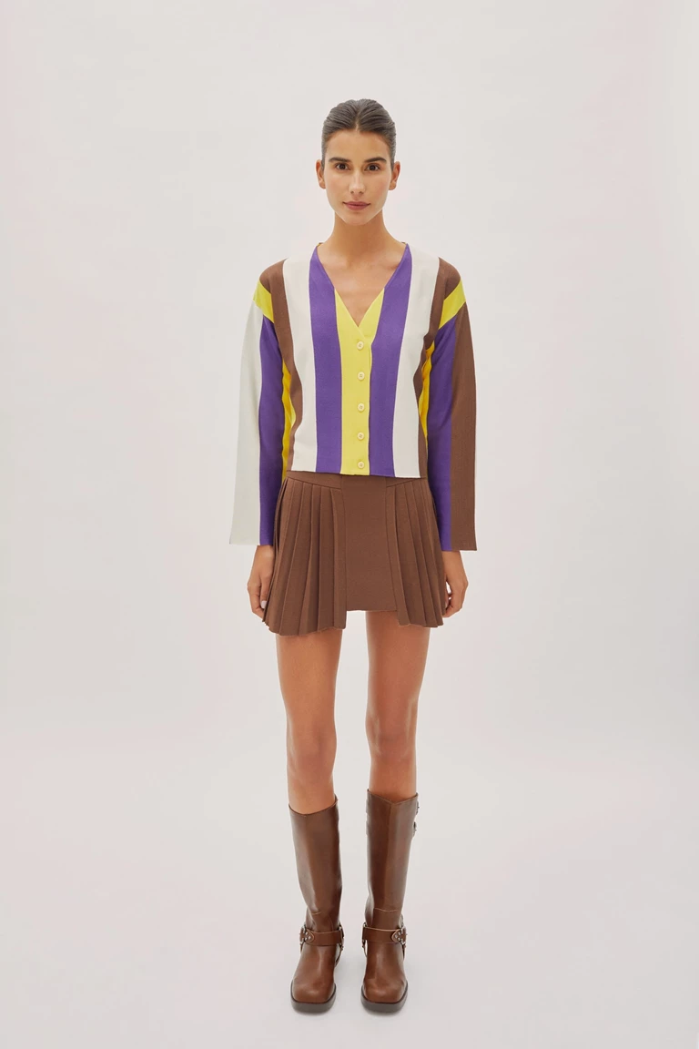 Athena Cappuccino Pleated Skirt