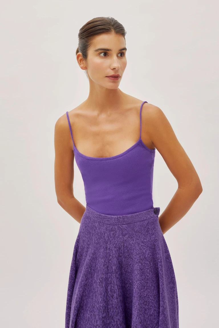 Billie Twilight Purple Cashmere Vest Top
