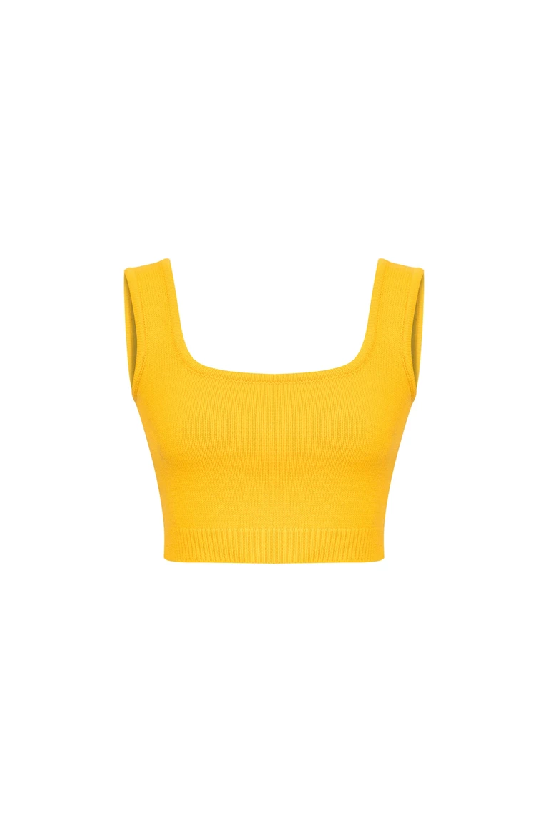 Willow Honey Yellow Cashmere Crop Top