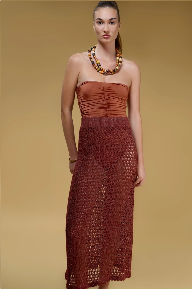 Maya Knitted Mesh Skirt 