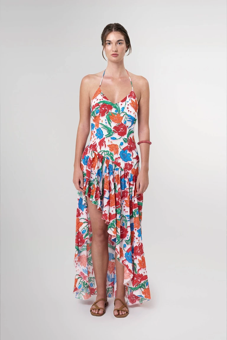 Florence Floral Asymmetric Maxi Dress