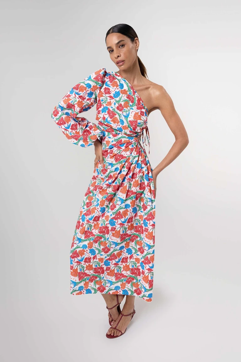 Kaia Floral One Sleeve Maxi Dress