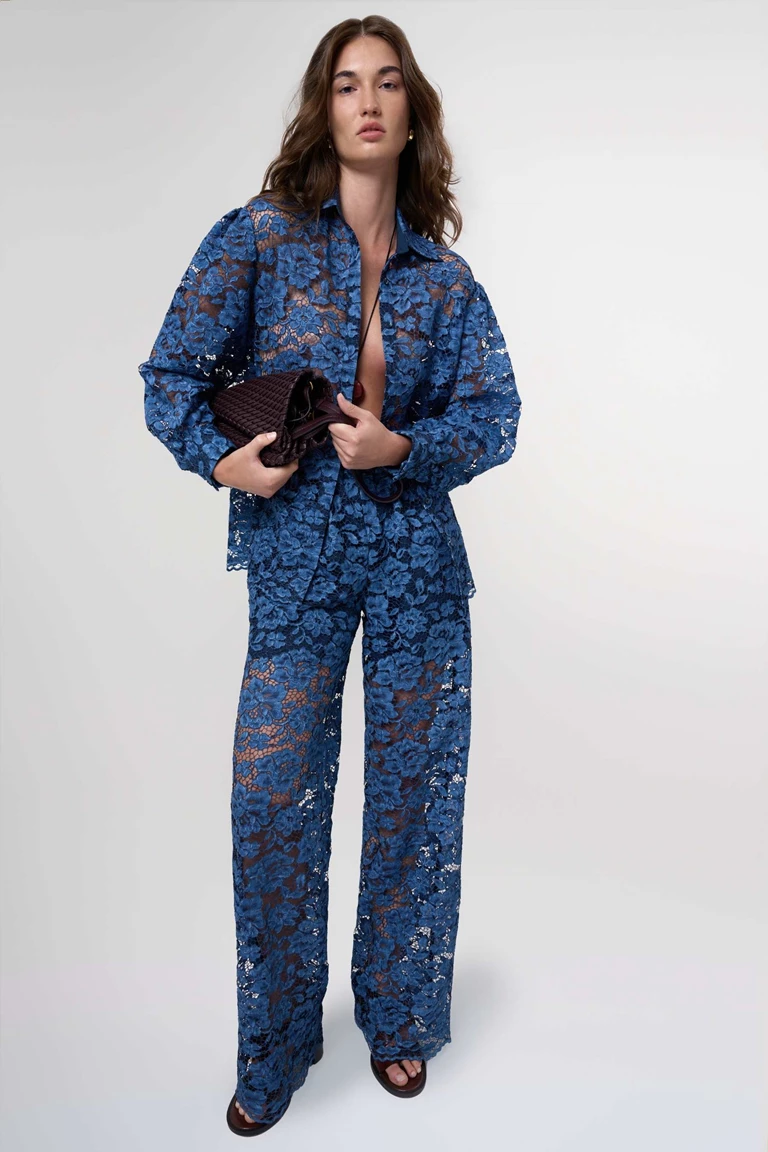 Anna Washed Indigo Lace Pants