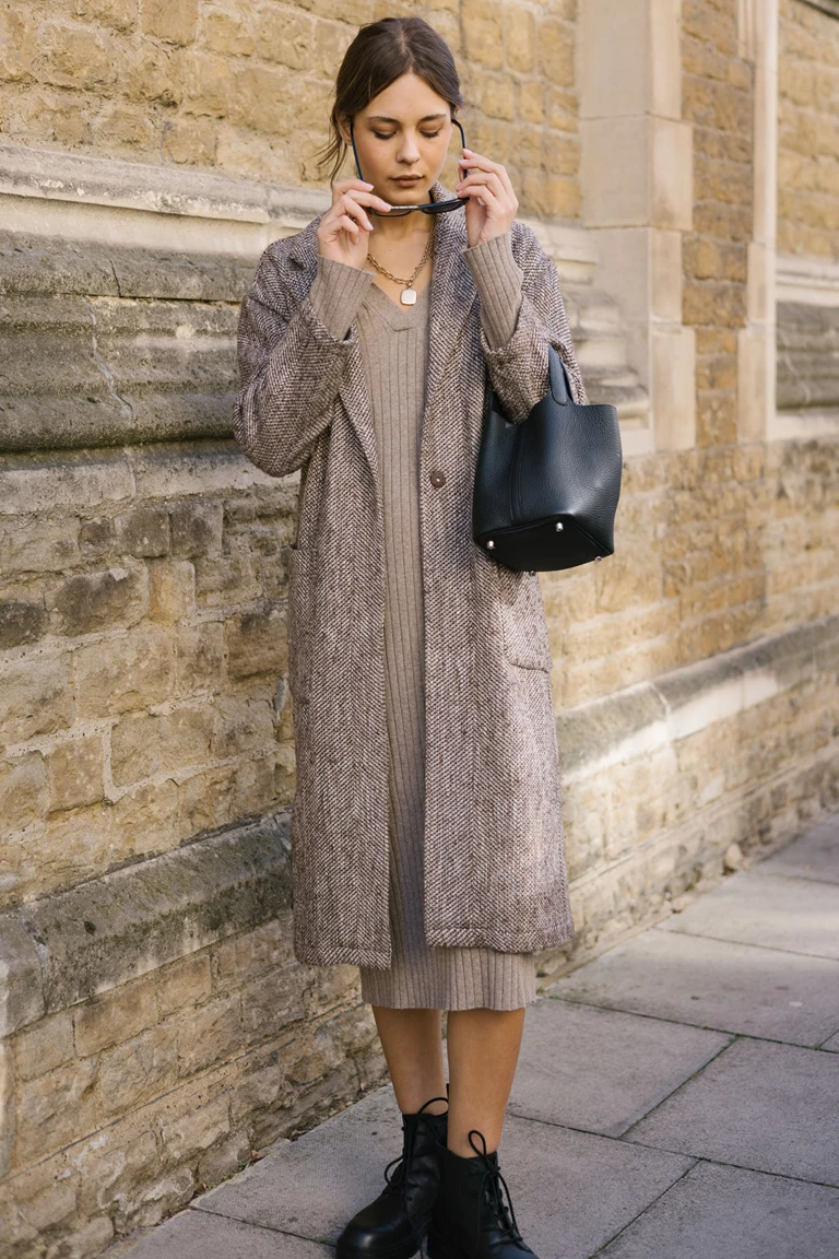 Oversized Herringbone Coat