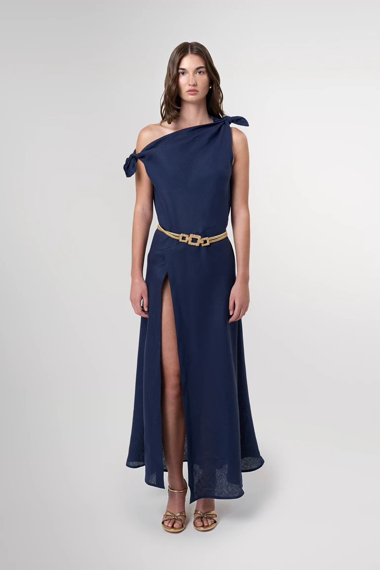 Valeria Off Shoulder Maxi Linen Dress